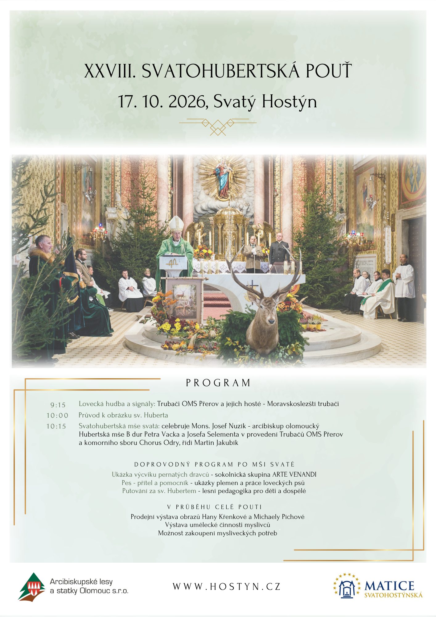 Pozvánka na XXVIII. Svatohubertskou pouť na Svatém Hostýně