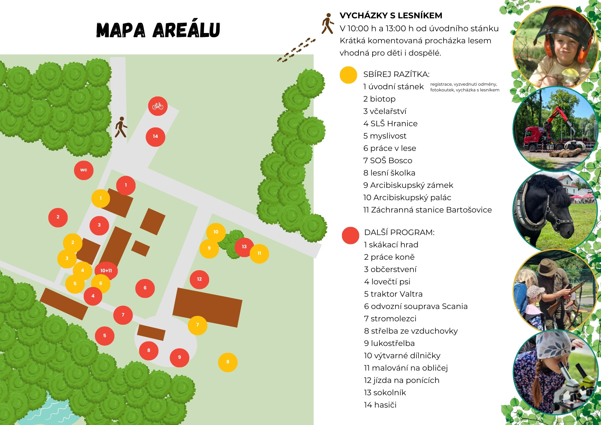 mapa areálu den s lesníky