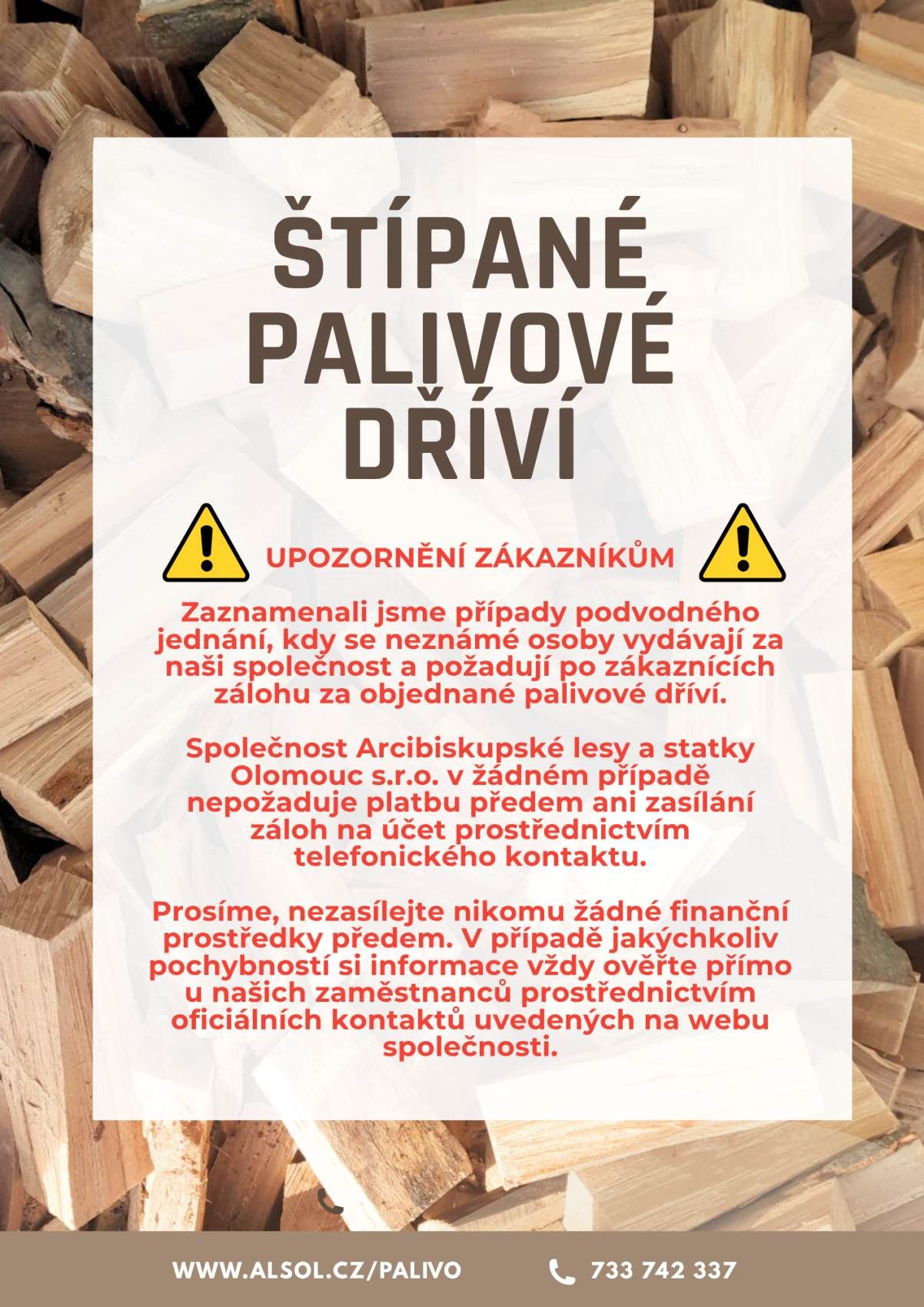 ⚠️ UPOZORNĚNÍ ZÁKAZNÍKŮM⚠️
