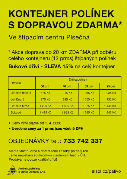 Prodej palivového štípaného dříví Písečná